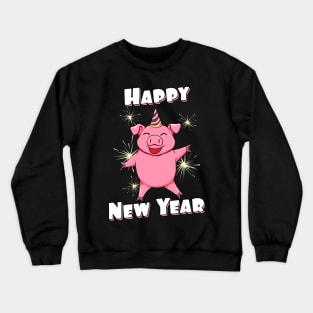 Happy New Year Eve Lucky Pig Cute Piggy Crewneck Sweatshirt